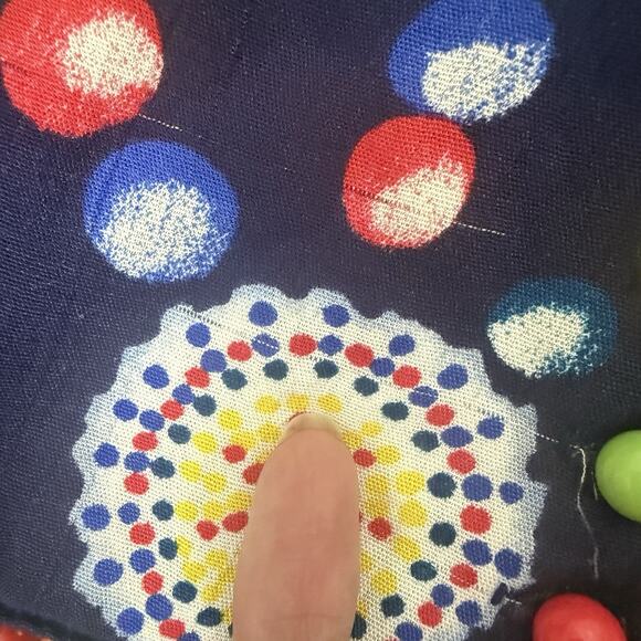 Platinum Dorothy Schoelen Blue Beaded Lagen Art Crop Blazer Jacket Small - Picture 10 of 10